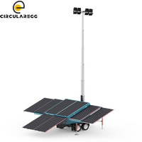 Solution d'éclairage mobile NV3480 Tour d'éclairage LED solaire pour événements en plein air Tours d'éclairage montées sur remorque