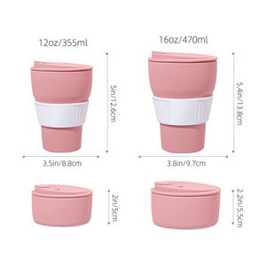 Customizable Silicone Folding <b>Coffee</b> <b>Cup</b> Straw Unbreakable Dishwasher Safe Large Capacity Classic Design Portable Retractable - Product Image 4