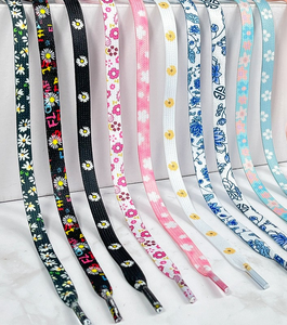 Venta al por mayor de cordones de flor de cerezo de 8mm unisex Material de poliéster plano compatible con zapatos AF1 AJ1 y <span class=keywords><strong>DUNK</strong></span> - Product Image 1