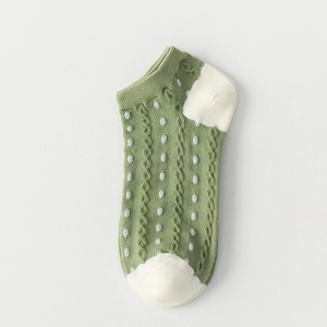 Calzini di cotone da donna in stile College primavera ed estate Avocado verde <span class=keywords><strong>a</strong></span> <span class=keywords><strong>righe</strong></span> corte <span class=keywords><strong>a</strong></span> rombi <span class=keywords><strong>a</strong></span> forma di reticolo retrò graziosi calzini da ragazza - Product Image 6