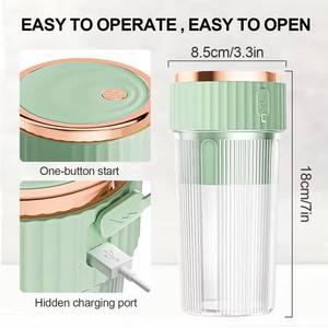 Licuadora Portátil Mini Recargable por USB, Cuchillas de Acero Inoxidable, para Batidos de Frutas y Jugos, Venta al Por Mayor - Product Image 2