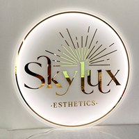 Enseigne LED en acrylique personnalisée, boîte à lumière éclairée par le bord, enseigne murale lumineuse, logo lumineux, décoration intérieure pour salon de beauté, spa, réception