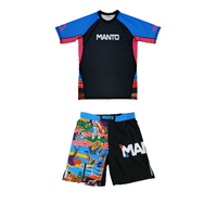 Conjunto de Ropa de Artes Marciales para Hombre, Rashguard y Pantalones Cortos de MMA y Karate, Servicio OEM al por Mayor 2026, Personalizado, Spandex/Poliéster, Impresión Digital