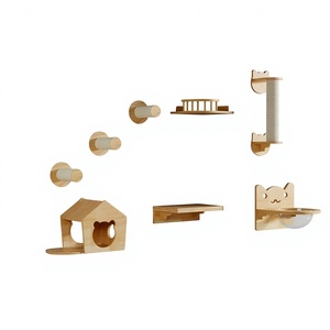 Système d'escalade mural complet pour chat, ensemble de 7 pièces, ensemble de meubles muraux de luxe pour chat avec capsule spatiale et pont - Product Image 6