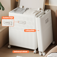 Caja de Almacenamiento Multiusos de Plástico WANUO, Caja de Almacenamiento para Muñecas, Caja de Almacenamiento Plegable para el Hogar con Ruedas para un Movimiento Flexible