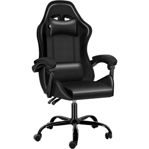 <span class=keywords><strong>Chaise</strong></span> de bureau en similicuir à <span class=keywords><strong>dossier</strong></span> <span class=keywords><strong>haut</strong></span> pivotant noire <span class=keywords><strong>Chaise</strong></span> de jeu Pc Stuhl ergonomique avec soutien lombaire - Product Image 1