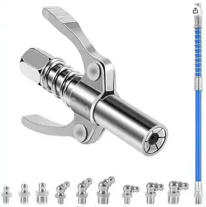 Grease Gun Joint Coupler Handle Quick Release Grease Pump Head Nozzle Adapter Locking Grease Gun Coupling Connect Fitting