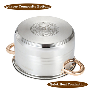 Tianxing 6 cái không dính nấu ăn nồi đặt cảm ứng tương thích sang trọng xử lý vàng thép không gỉ <span class=keywords><strong>Cookware</strong></span> <span class=keywords><strong>Set</strong></span> cho hộ gia đình - Product Image 4