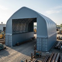 Structure de tente de stockage en tissu pour bâtiment, abri ventilé à pignon, conteneur, hangar à structure en arc, entrepôt certifié PVC sans acier galvanisé