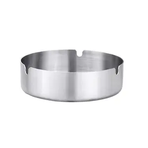 Easy To Clean Round Stainless Steel Cigarette Cigar Ashtray 4 Size Deluxe Customized Logo Metal Ashtrays For Outdoors And Home