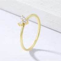 Bague en or plaqué avec 3 diamants de laboratoire certifiés IGI, bijoux de mariée pour mariage, anniversaire, fête
