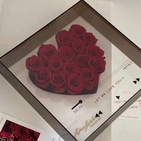Boîte cadeau en acrylique en forme de cœur - Boîte de présentation transparente pour roses éternelles, boîte de rangement pour bouquets