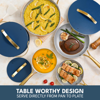 Ensemble de 14 casseroles et poêles en céramique antiadhésives personnalisables, ensemble de casseroles et poêles en céramique en aluminium moulé par induction