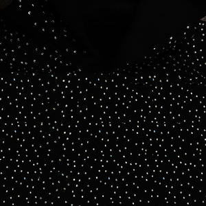 โลโก้สั่งทำจากผู้ผลิต ผ้าหนา 500gsm สีดำ ประดับกลิตเตอร์ 3 มิติ ลายเพชร ผ้าฝ้าย 100% ประดับคริสตัลเต็มตัว ทรงโอเวอร์ไซส์ - Product Image 6