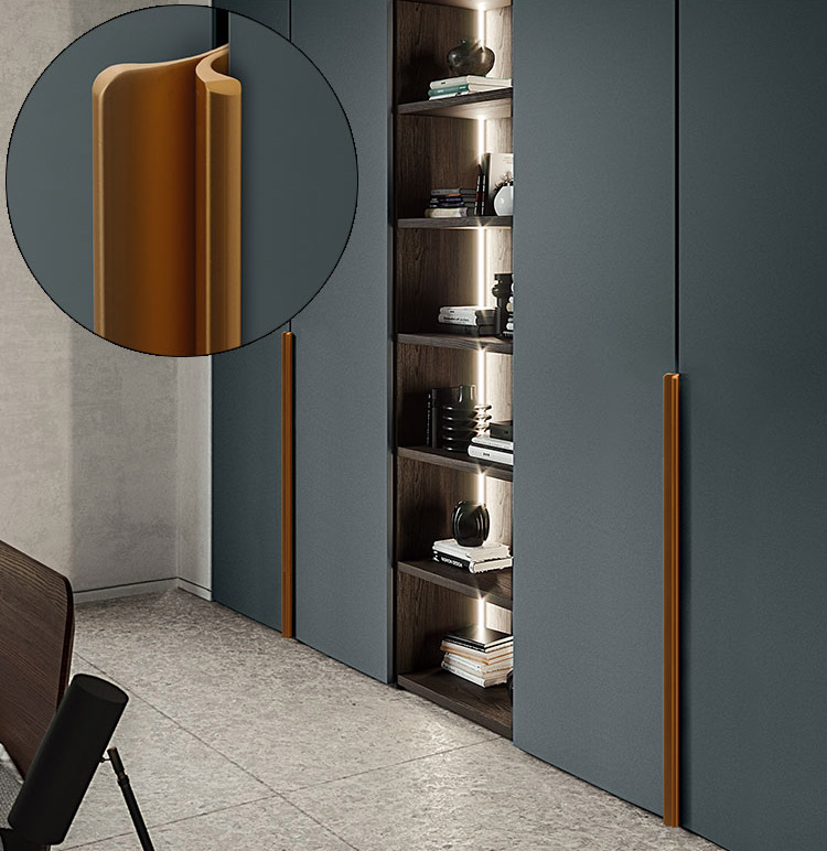 EADER Simple aluminum oxide wardrobe handle high quality cabinet black handle