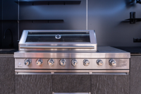Cuisine extérieure moderne en acier inoxydable 304, armoire pour barbecue avec réfrigérateur intégré et support TV