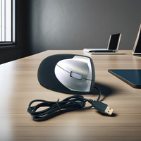 Desain baru 2.4GHz Mouse optik vertikal nirkabel ergonomis berkabel gaya 3D desktop laptop Antarmuka USB optik