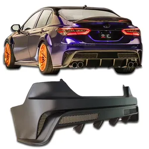 On the rear bumper For 2018-2023 Toyota camry modification upgrades its carbon fiber grain bumper ABS material