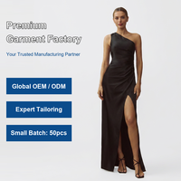 Asymmetrisches Einseitiges Trägerkleid mit Seitlicher Öffnung und Raffung, Abendkleider in Übergrößen, Ropa De Mujer Al Por Mayor