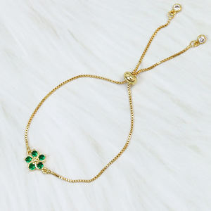 Bracelets fins en or rempli 18 carats, fleurs délicates, réglables, bijoux pour femmes, zircon pavé, bracelet <span class=keywords><strong>Daizy</strong></span> - Product Image 6