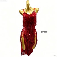Robe de danse latine personnalisée pour femmes, costume de compétition, costume de scène professionnel, robe de danse en spandex à paillettes