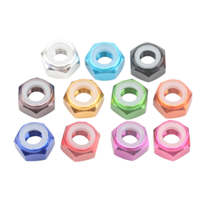 Écrous hexagonaux en aluminium 6061 <span class=keywords><strong>M2</strong></span> M3 M4 M5 M6 M8 avec insert en nylon, écrous autobloquants antidérapants, anodisés, colorés, attaches - Product Image 4
