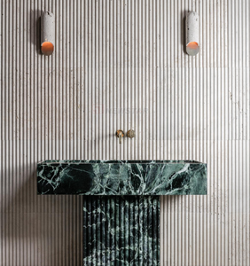 Haute qualité brillant maison salle à manger décoration luxe carreaux de marbre pavage mural personnalisé vert marbre cuisine comptoirs île - Product Image 3