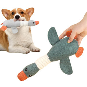 Jouets pour chiens en toile de jute indestructible, coton PP, jouets pour chiens de luxe en forme de canard sauvage, jouet à mâcher qui couine, jouet doux pour chien - Product Image 2