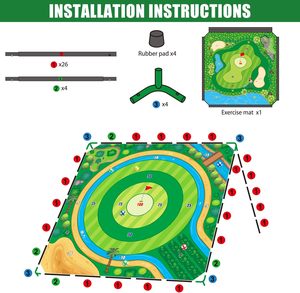 <span class=keywords><strong>Jeu</strong></span> de golf pour enfants HYES en plastique, tapis de <span class=keywords><strong>jeu</strong></span> collant portable 71 x 71 pouces, pratique en intérieur et en extérieur, <span class=keywords><strong>jeu</strong></span> familial amusant pour la cour - Product Image 5