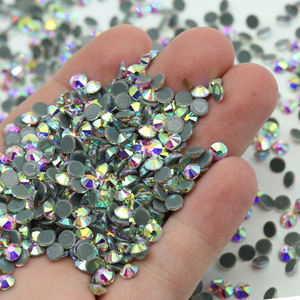 Toptan gümüş düz geri düzeltme Rhinestones AB kristal cam gevşek Rhinestones demir kristal tasarım üretimi için düzeltme - Product Image 2