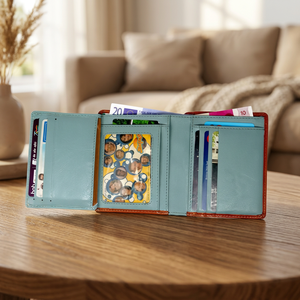 Hot Selling New <b>Men's</b> Business Genuine Leather Durable <b>Large</b> Capacity Two-Fold Multi-Function Credit Card <b>Wallet</b> Coin Multiple - Product Image 3