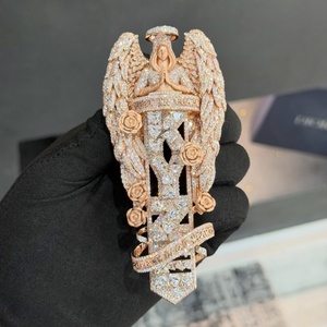 <span class=keywords><strong>Ciondolo</strong></span> commemorativo verticale con nome, in oro rosa, con diamante Moissanite VVS, realizzato a mano con eccellente maestria artigianale. - Product Image 4