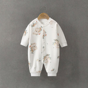 Pigiama per Neonati in Cotone Organico con Stampa Personalizzata di Cartoni Animati, Morbido e Traspirante, Tutina a Maniche Lunghe con Bottoni a Scatto - Product Image 3