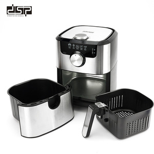 Friteuse à air Dsp 5,8 L en acier inoxydable, commande mécanique, multifonction, chauffage rapide, antiadhésive, nettoyage facile, usage domestique - Product Image 2