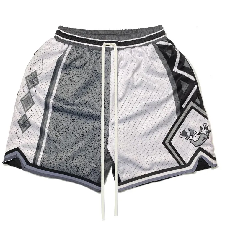 Pantalones de baloncesto con cremallera para hombre, ropa deportiva de poliéster suave con sublimación de calidad en blanco, venta al por mayor
