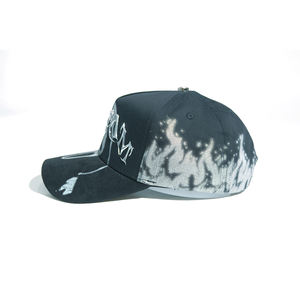 Casquette de baseball 5 panneaux Halloween Barbas Hat, qualité originale, avec écusson étoile en métal, broderie, visière en daim et strass - Product Image 5