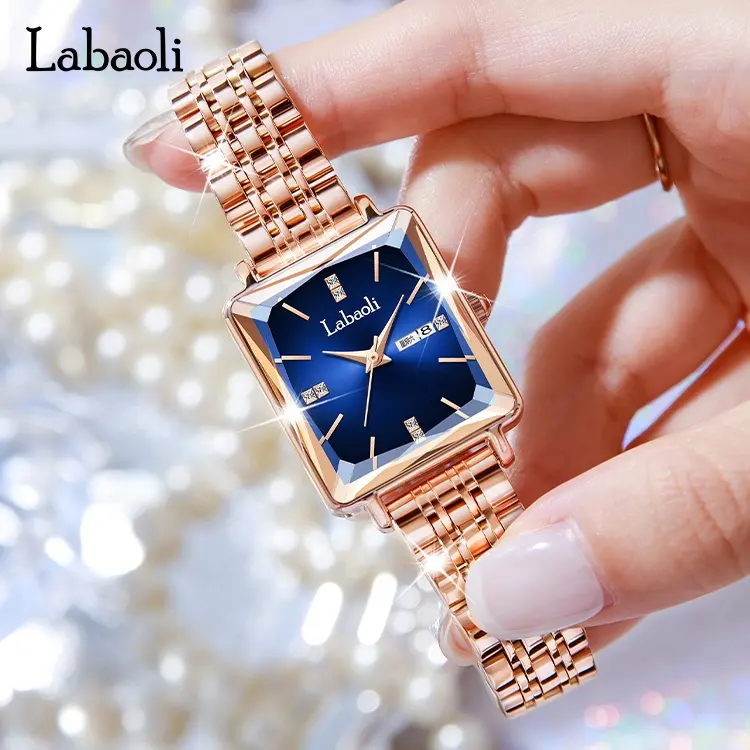 LABAOLI Sports Wrist Watch Women Watches Gold Luxury Brand Latest Ladies Glass Waterproof Alloy Rectangle Quartz Buckle 4 Colors