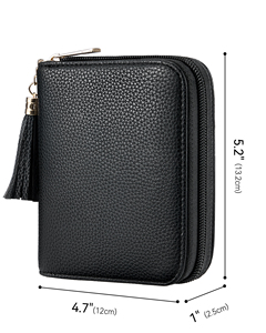 Portefeuille pour femmes en cuir PU personnalisé avec blocage RFID, grande capacité, porte-cartes de crédit tendance avec fermeture éclair, 40 emplacements pour cartes - Product Image 2
