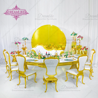 Mesa de Comedor Moderna de Acero Inoxidable en Forma de Serpentina, Muebles de Lujo para Bodas y Salones de Banquetes de Hotel