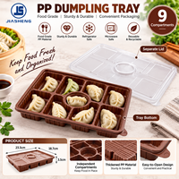 Plateau de congélation en PP à 9 cavités, personnalisé, de qualité alimentaire, compatible micro-ondes, pour dumplings surgelés, vente en gros