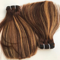 Extensions de cheveux humains 100 % naturels avec closure, couleur ombrée 4/27, lisses comme des baguettes, cheveux vierges avec closure pour livraison directe