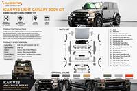 Kit carrosserie OEM compatible ICAR V23 modèle 03, finition mate, installation non destructive, garantie 6 mois, extérieur PP Chery