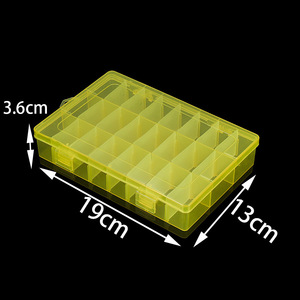 Transparent Plastic Jewelry <b>Box</b> 24 Grids Double Locking Compartment Organizer For <b>Storage</b> And Display <b>Blue</b> White Orange Pink - Product Image 4