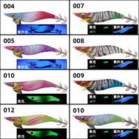 Leurre de pêche artificiel Shimano QE-J25V/J30V Squid Lure, crevette en bois avec sonnette, pour la pêche en bateau, appât dur avec hameçons pour poissons d'eau salée