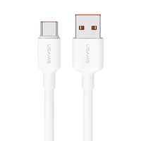 USAMS kabel pengisi daya Cepat USB tipe C, sinkronisasi Data 2m untuk ponsel