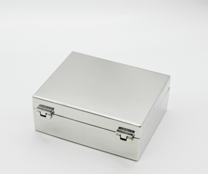 Tùy Chỉnh Engraveable Logo Bạc Mạ Hình Chữ Nhật Đính Hộp Kim Loại Lưu Trữ Đồ Trang Sức Hộp Cho Quà Tặng - Product Image 2