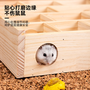 Laberinto de madera para hámster 25x25x8 con ventana superior de acrílico para observación, juguete interactivo para mascotas - Product Image 2