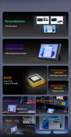 OEM 7 pouces n100 windows11 mini pc moniteur à écran tactile linux ubuntu petit écran tactile de poche pc avec batterie