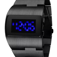 Montre numérique LED électronique rectangulaire de style antique, avec bracelet en acrylique motif tête de serpent Iron Man, pour homme