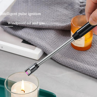 Briquet DEBANG en gros d'usine, à long manche, de sécurité, rechargeable, coupe-vent, écologique, avec allumage réglable à 360 degrés, en zinc
